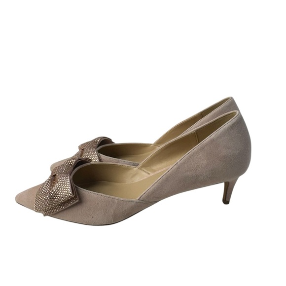 Ann Taylor Mauve Pink Crystal Bow Heels Pump size 9.5 NWOT - Picture 5 of 7